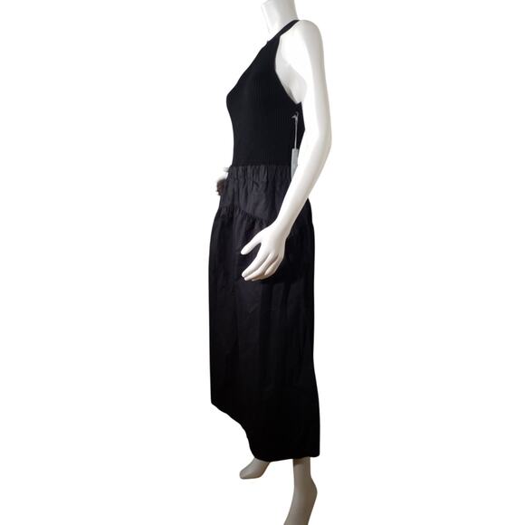 Tart Collections Womens Sz Large Harbor Knit Midi Dress Black Pockets A-Line - Picture 3 of 9